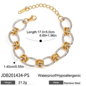 Elegant Gold and Silver Chain Bracelet